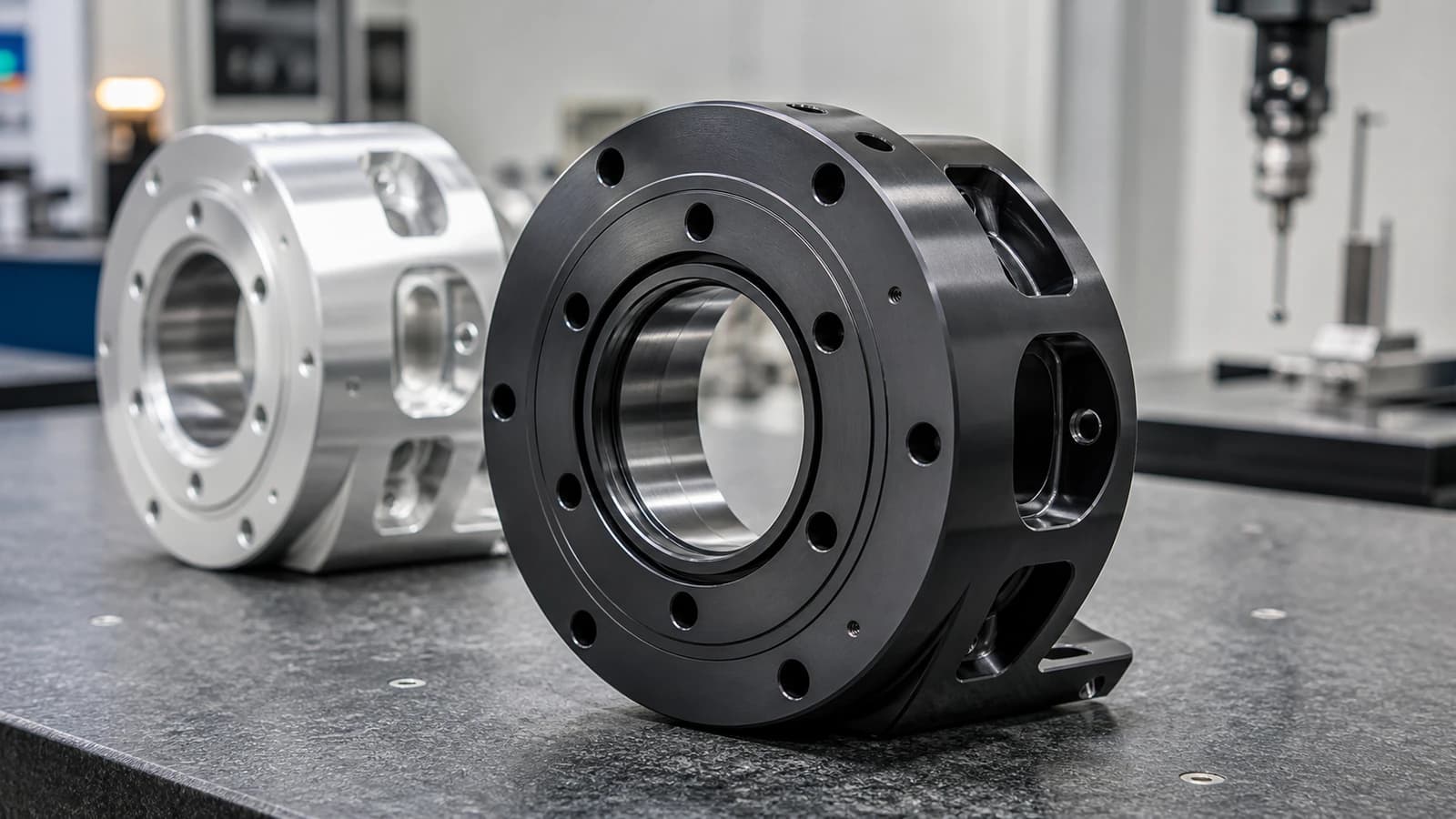Hard-anodized 7075 aluminum humanoid robot joint housing