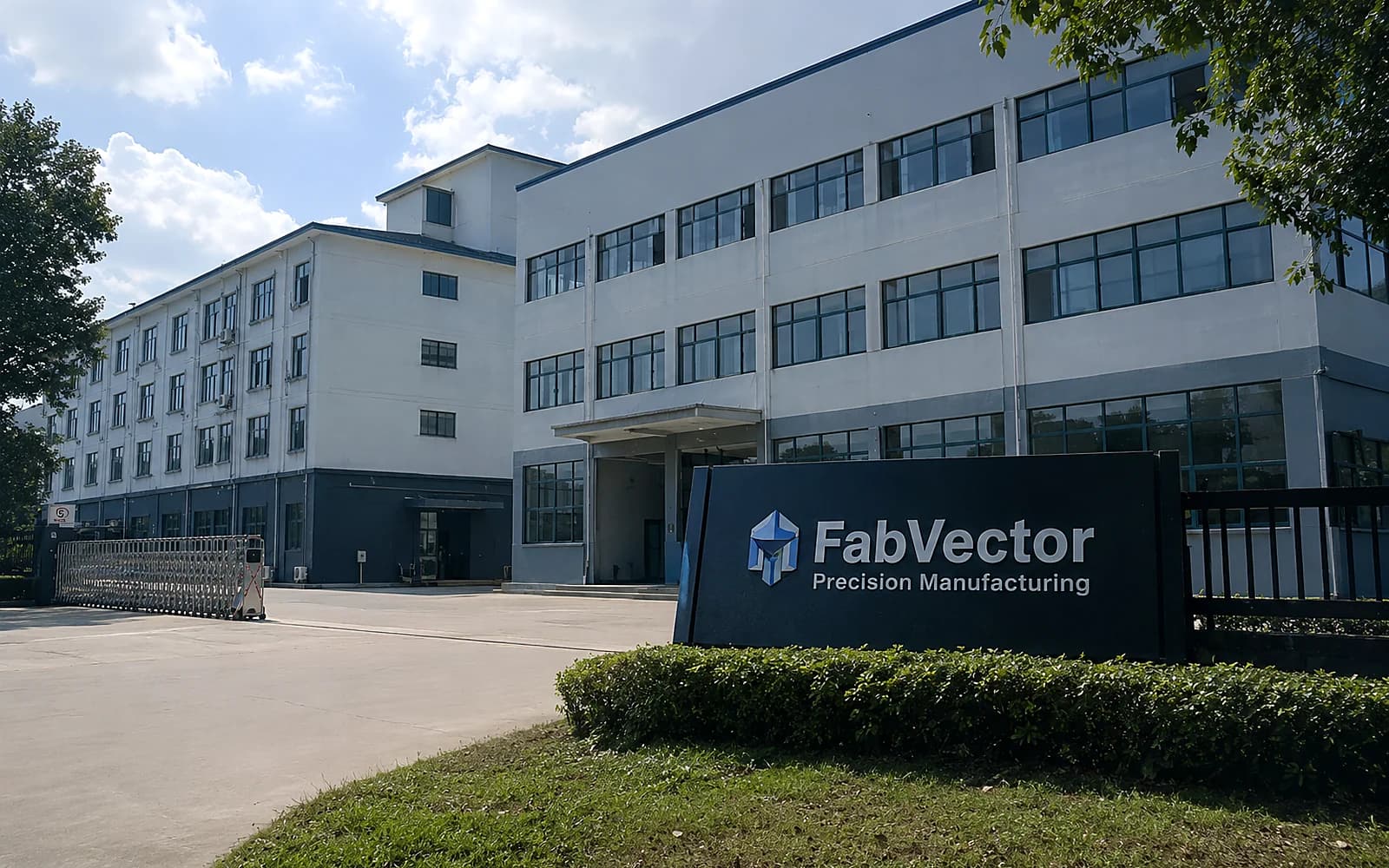 FabVector Precision Manufacturing plant entrance and signage