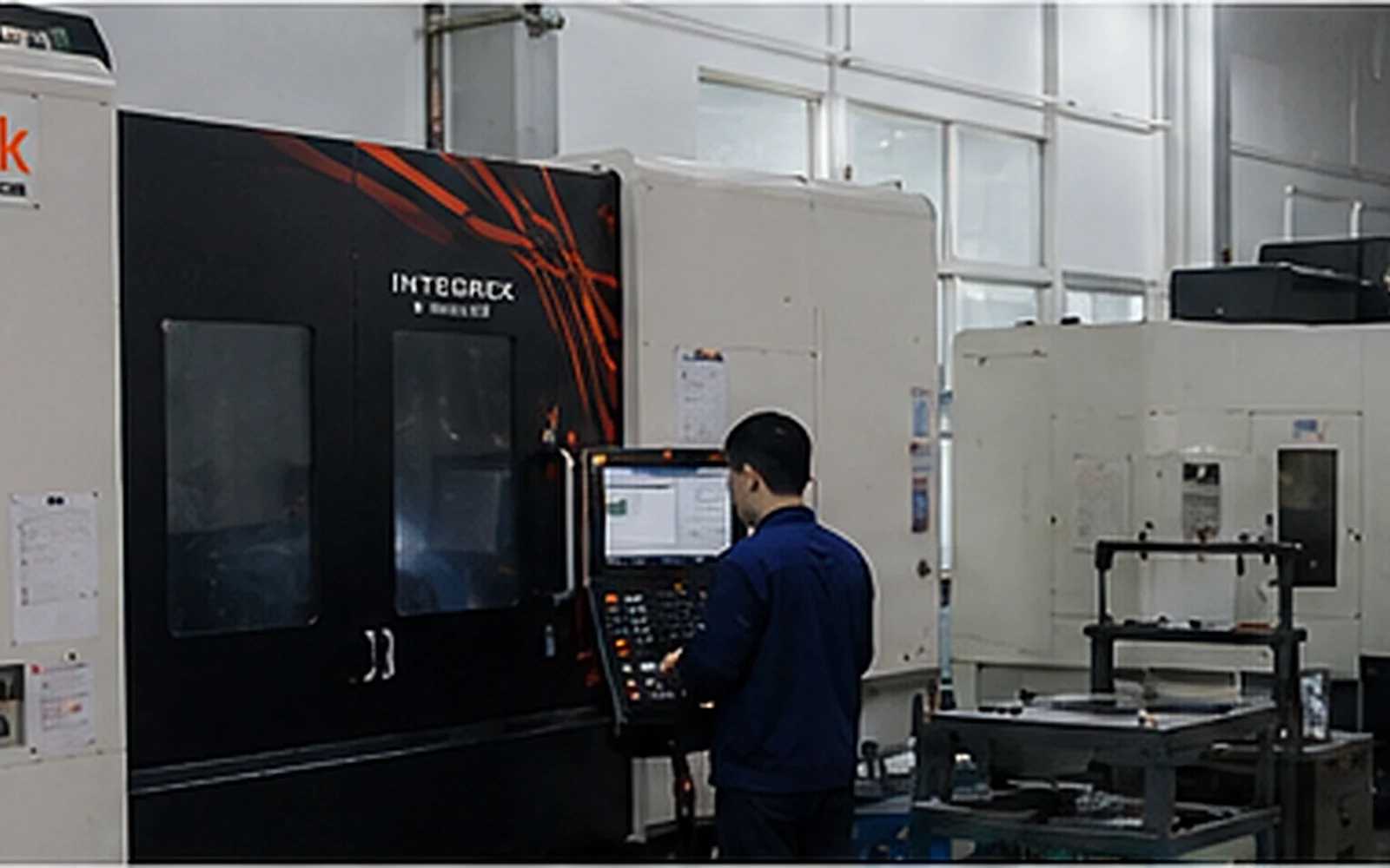 Operator programming a multi-tasking turning centre at its control pendant